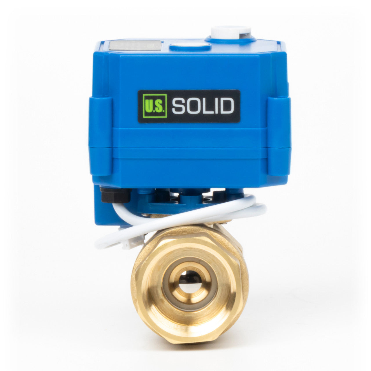 1" Motorized Ball Valve with Manual Function - 2 Wire Auto Return, Brass, 85-265V AC, Standard Port, Normally Closed