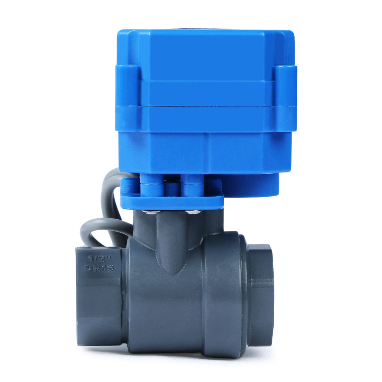 1/2" UPVC Motorized Ball Valve - 9-36V AC/DC Plastic Electrical Ball Valve with Full Port, 2 Wire Auto Return, Normally Closed