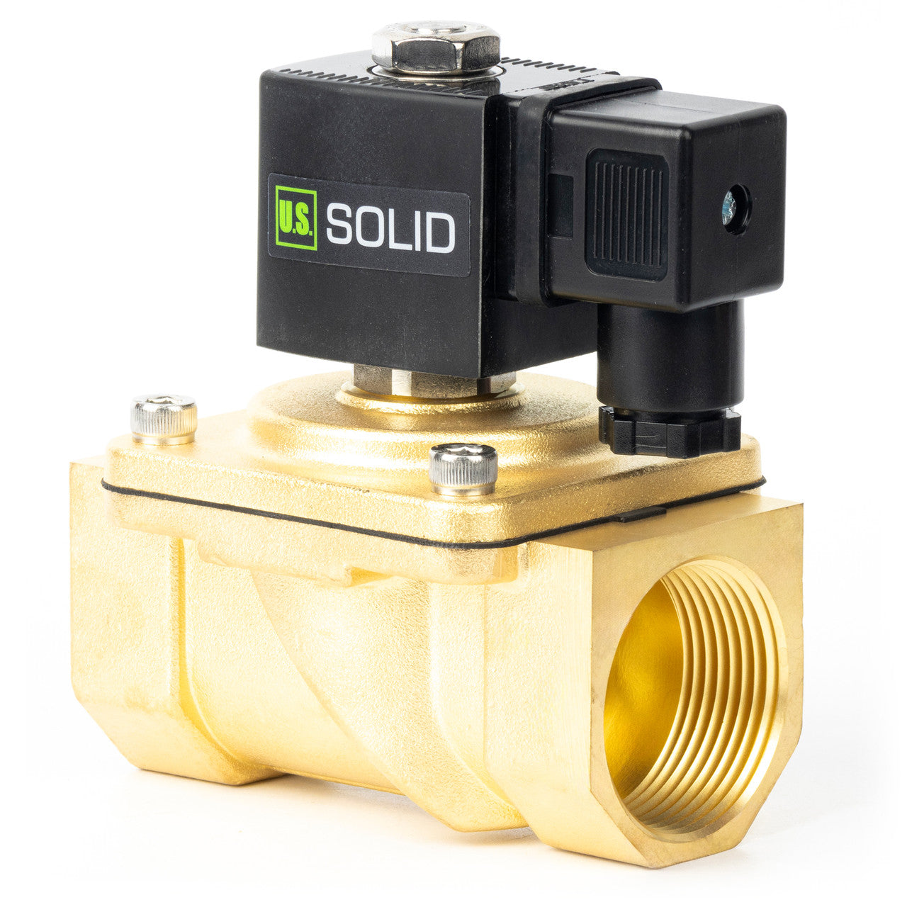 1-1/4" Solenoid Valve - Brass 12V DC Normally Closed with Viton Seal, Junction Box Type