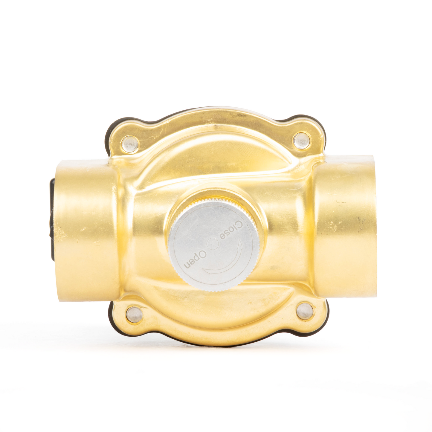 Válvula solenoide elétrica de latão de 3/4", acionamento manual, normalmente fechada, 24 V CA