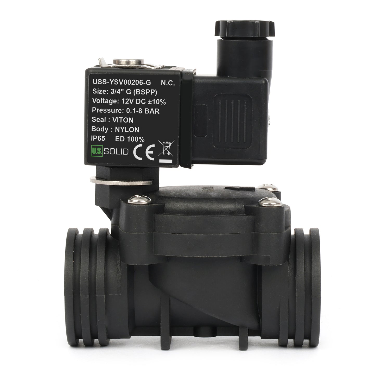 1/2인치 스테인리스 스틸 솔레노이드 밸브 - 110V/220V AC, 상시 개방형, 4.4-232 PSI, VITON 씰