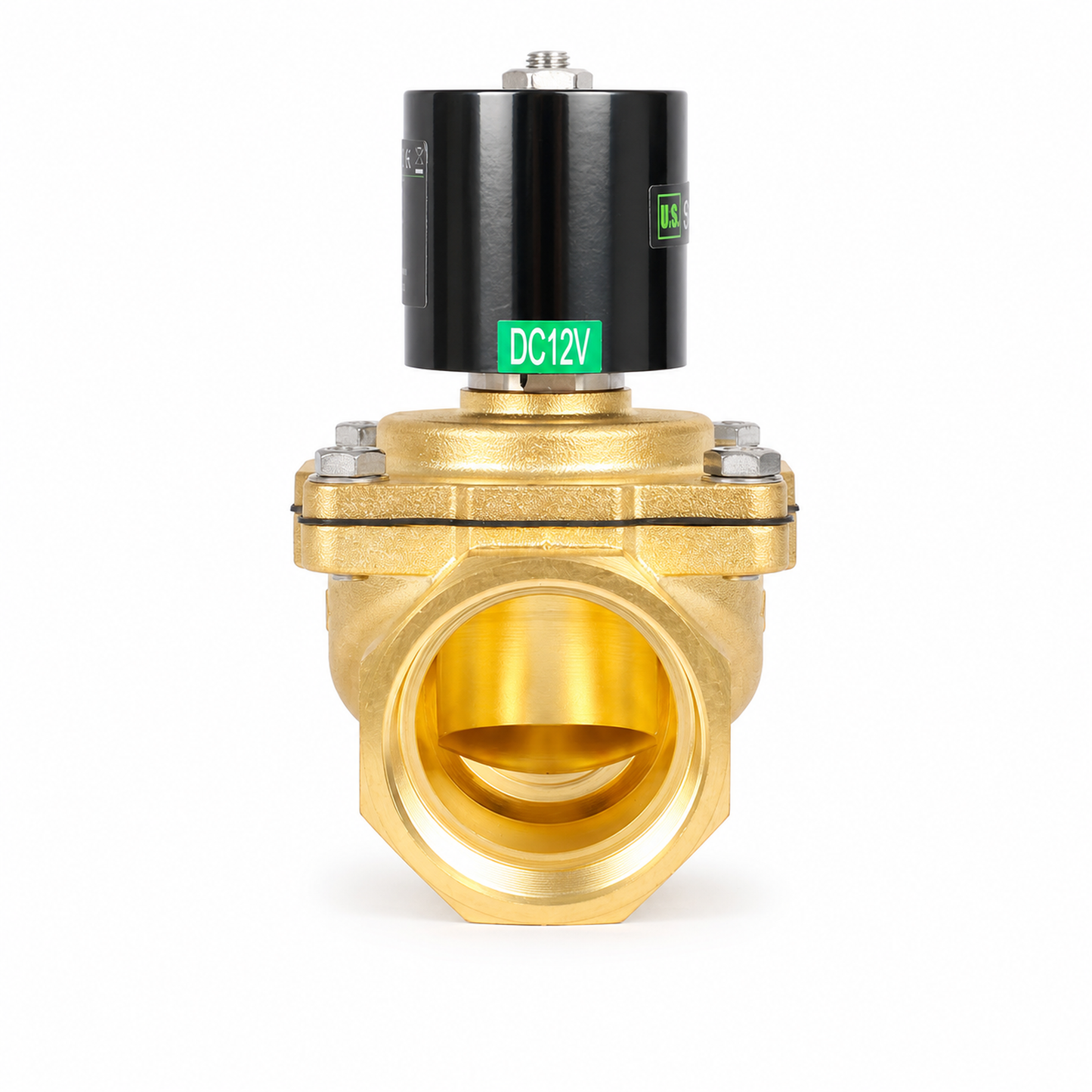 Elettrovalvola da 2" - Ottone 12V CC Normalmente chiusa con guarnizione in Viton, tipo scatola di derivazione