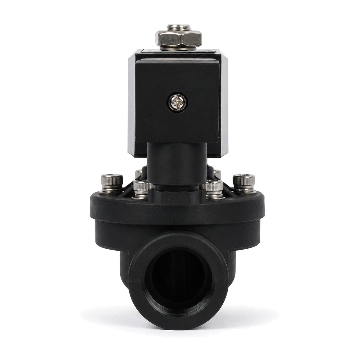 3/4" Plastic PA66 Solenoid Valve 110V/220V AC, 0-6 Bar, Normally Open, NBR Seal for Water, Air