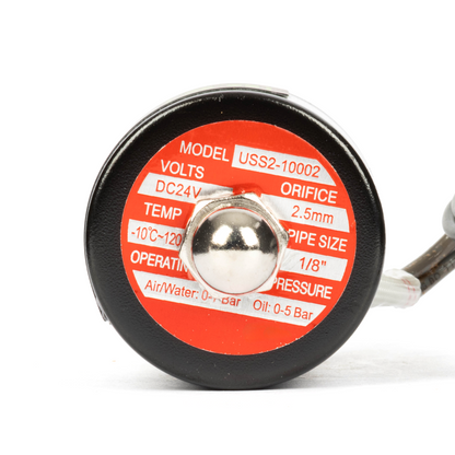 1/8" Stainless Steel Solenoid Valve - 24V DC Normally Closed, Viton Seal