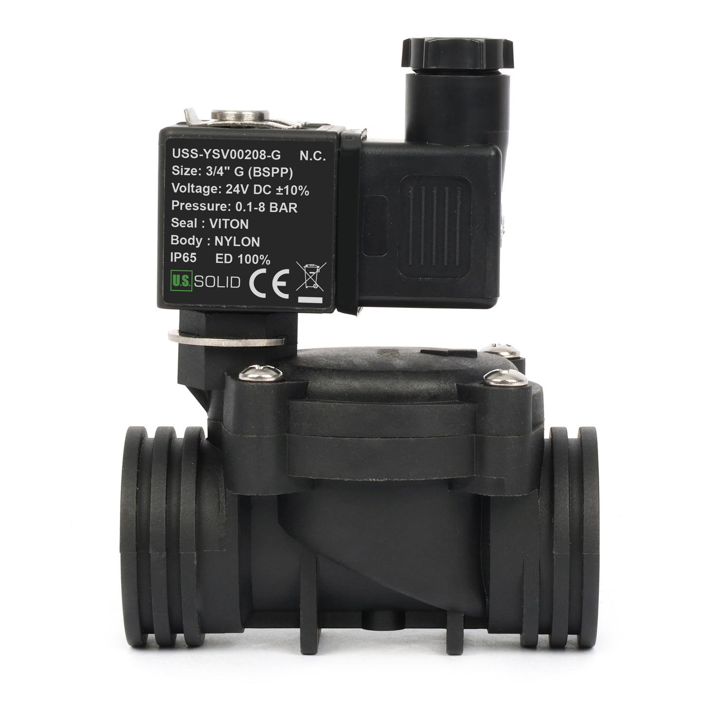 1/2인치 스테인리스 스틸 솔레노이드 밸브 - 110V/220V AC, 상시 개방형, 4.4-232 PSI, VITON 씰