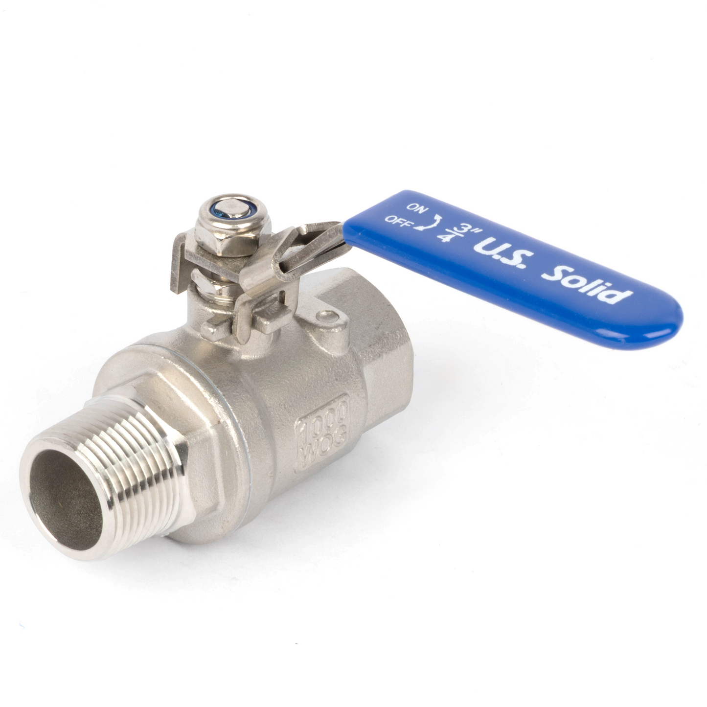 3/4" Ball Valve, Pack of 2 – Male x Female 304 Stainless Steel Heavy Duty, 1000WOG, Full Port with Anti-Misoperation Lock