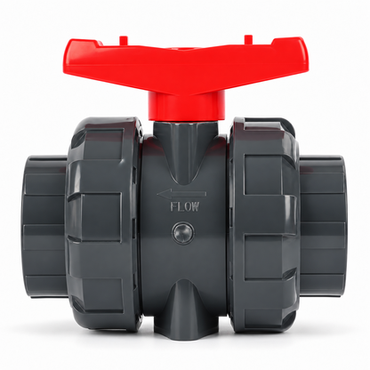 2-1/2" PVC True Union Ball Valve, Full Port, Slip Socket, Schedule 40 and 80 Compatible, 150 psi, PTFE Seat, EPDM O-Ring