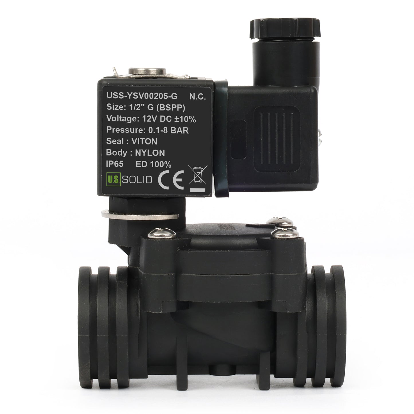 1/2인치 스테인리스 스틸 솔레노이드 밸브 - 110V/220V AC, 상시 개방형, 4.4-232 PSI, VITON 씰