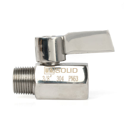 3/8" Mini Küresel Vana 304 Paslanmaz Çelik Dişi × Erkek Dişli 2 Adet