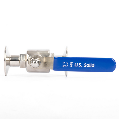 1-1/2" Tri Clamp Ball Valve 304 Stainless Steel (3/4" Tube OD) with 2 Silicone Gaskets