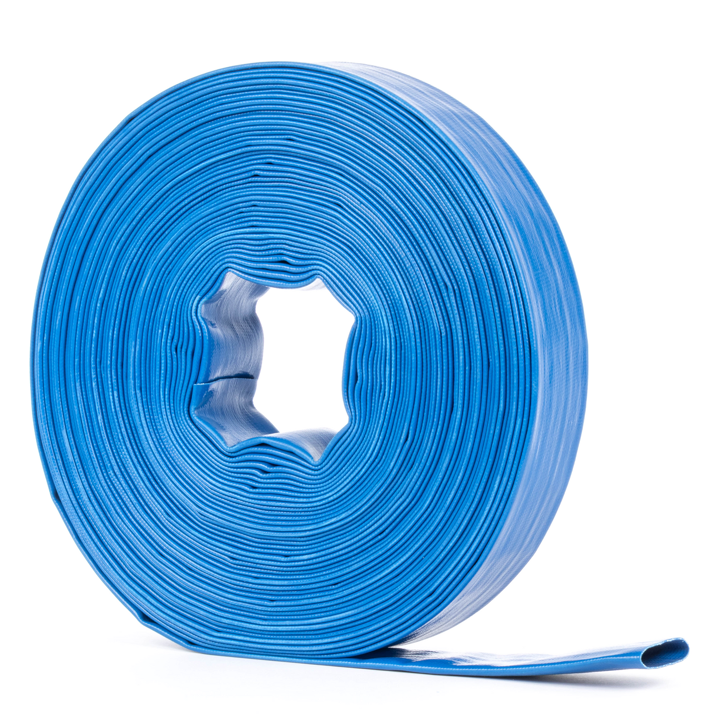 Selang PVC Pipih Bertulang 1,5" x 100 kaki - Dinding 1,2mm, 4 Penjepit Selang (Tanpa Fitting)