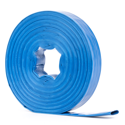 Selang PVC Pipih Bertulang 1,5" x 100 kaki - Dinding 1,2mm, 4 Penjepit Selang (Tanpa Fitting)