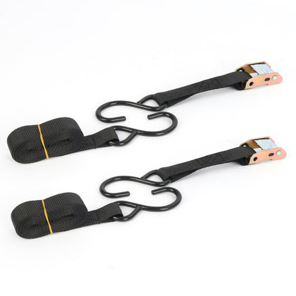 2PCS 1"x10ft Double Hook Cam Buckle Tie Down Straps 331lbs