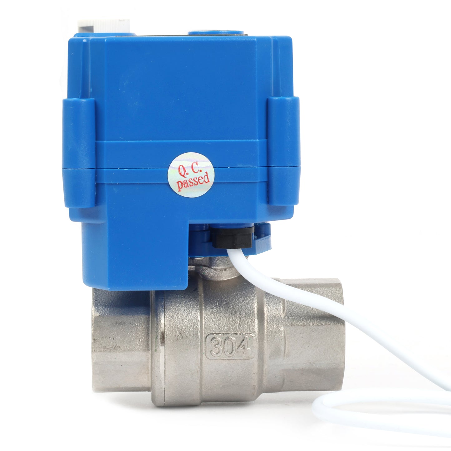 Motorized Ball Valve- 3/4" Stainless Steel Ball Valve with Manual Function, Full Port, 9-24V AC/DC and 2 Wire Auto Return Setup, Normally Open
