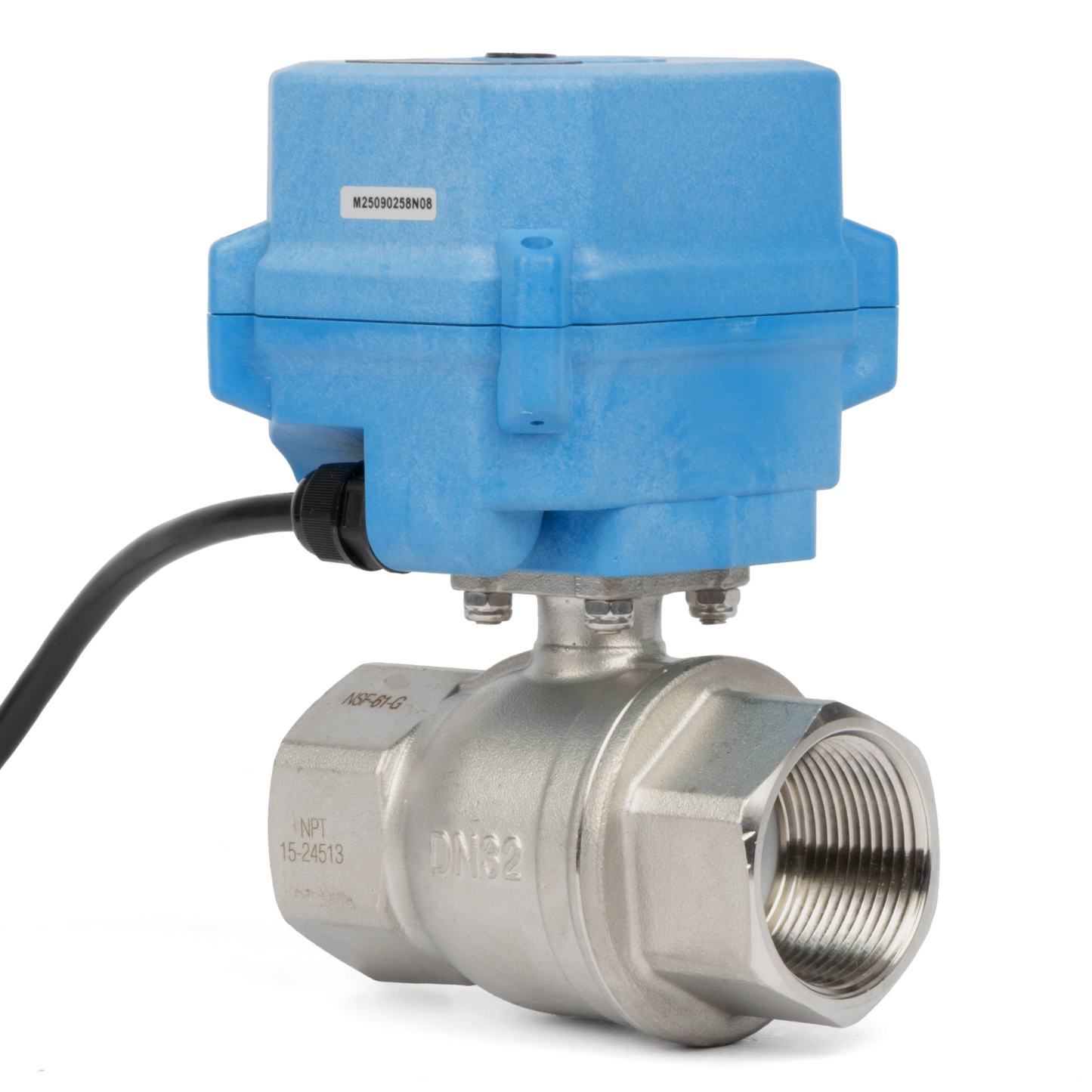 1-1/4" Stainless Steel Motorized Ball Valve - 110V AC Brass Electric Ball Valve, Auto Return, Normally Closed