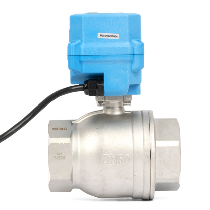 2" messinkimoottorinen palloventtiili - 110 V AC messinki sähköinen palloventtiili, automaattinen palautus, normaalisti kiinni