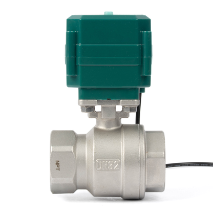 WiFi 1-1/4" Stainless Steel Remote Control Motorized Ball Valve with Power-Off Memory, 5V DC USB, Manual Switch