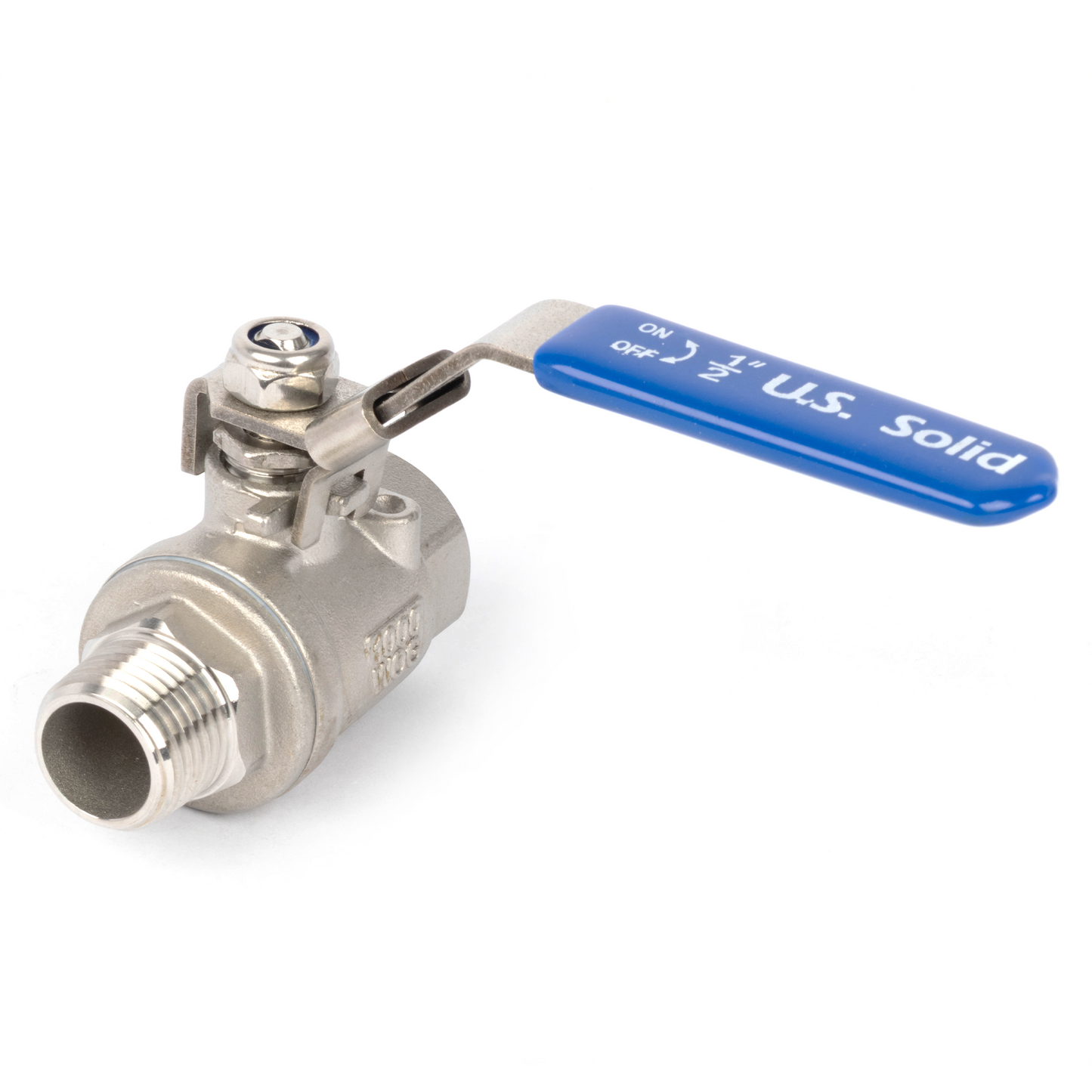 1/2" Ball Valve – Male x Female 304 Stainless Steel Heavy Duty, 1000WOG, Full Port with Anti-Misoperation Lock