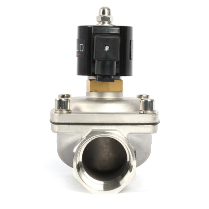 2"-Magnetventil – Elektrisches Magnetventil aus Edelstahl, 110 V Wechselstrom, normalerweise offen, Viton-Dichtung