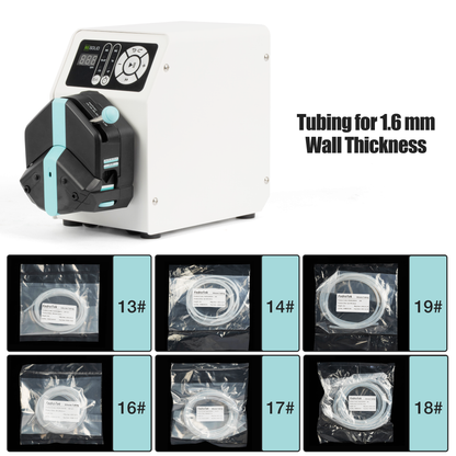 Kompakte Peristaltikpumpe mit Timer - Drehzahleinstellbarer Einkanal für 1,6 mm/2,4 mm Wandstärke (0,0053-1505/0,18-956 ml/min)