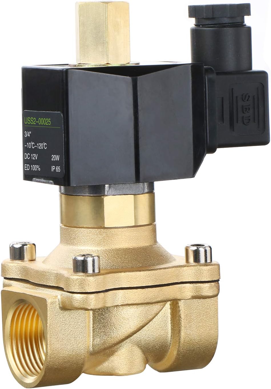U.S. Solid 3/4" Brass Electric Solenoid Valve 12V DC NPT Normally Open U.S. Solid 3/4" Brass Electric Solenoid Valve 12V DC NPT Normally Open