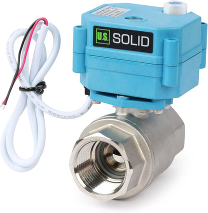 Motorized Ball Valve - IP67 3/4" Stainless Steel, Waterproof, Full Port, 9-24V, 2 Wire Auto Return