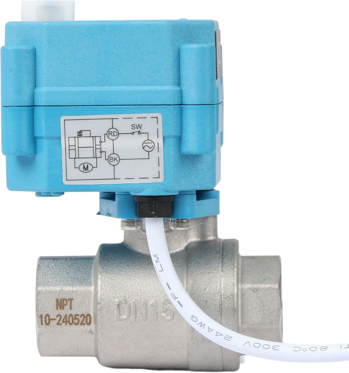 Motorized Ball Valve - IP67 1/2" Stainless Steel, Waterproof, Full Port, 9-24V, 2 Wire Auto Return