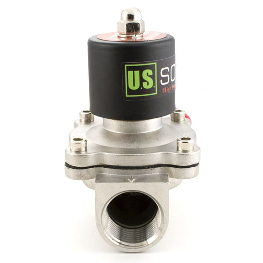 U.S. Solid Electric Solenoid Valve- 1" 12V DC Solenoid Valve Stainless Steel Body Normally Closed, VITON SEAL