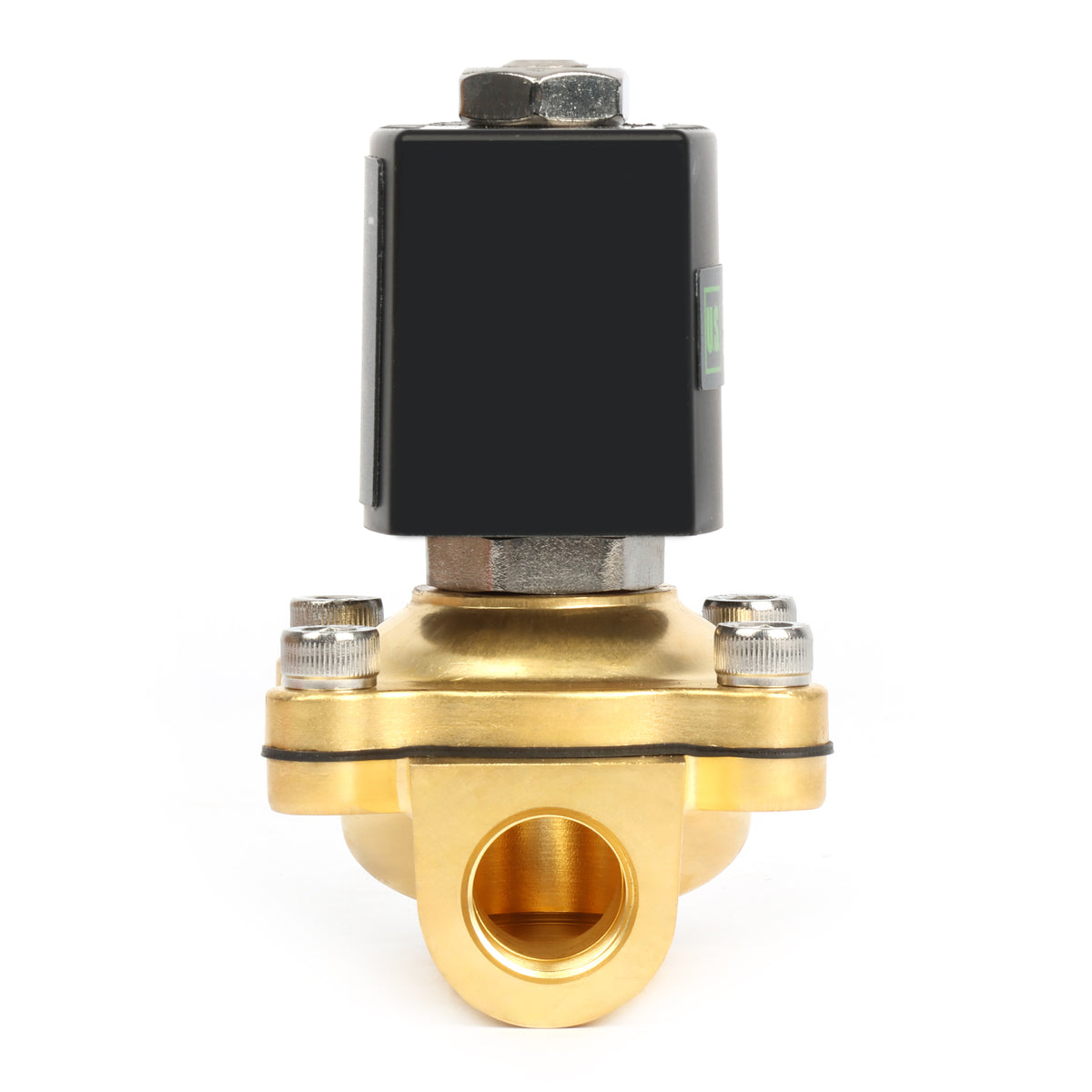 3/8" Pirinç Elektrikli Solenoid Vana - 12V DC, Normalde Kapalı, 145 PSI, VITON