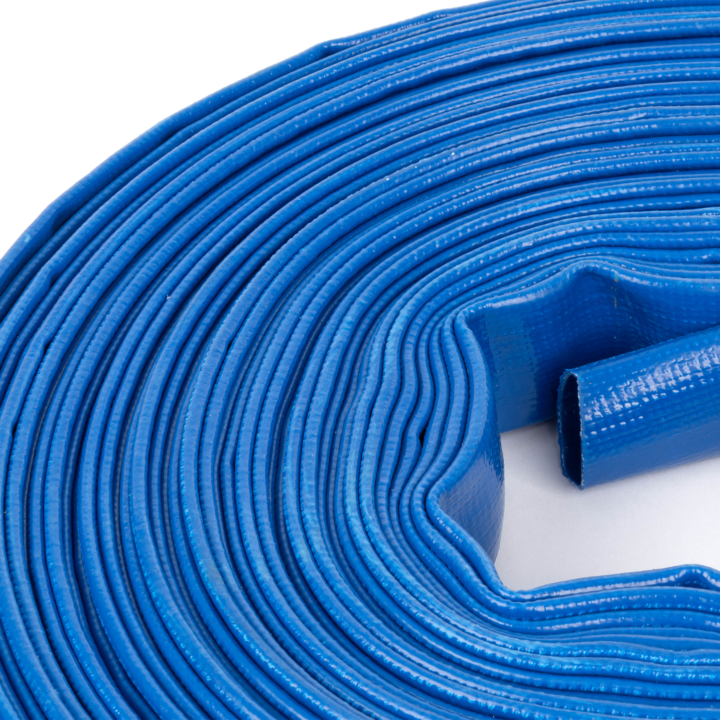 1" x 100 ft Verstärkter PVC-Flachschlauch - 1,2 mm Wandstärke, 4 Schlauchschellen (ohne Anschlüsse)