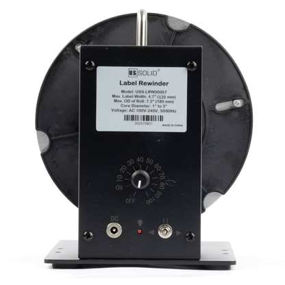 U.S. Solid Automatic Label Rewinder Machine, Speed Adjustable Core Holder 1" - 3"
