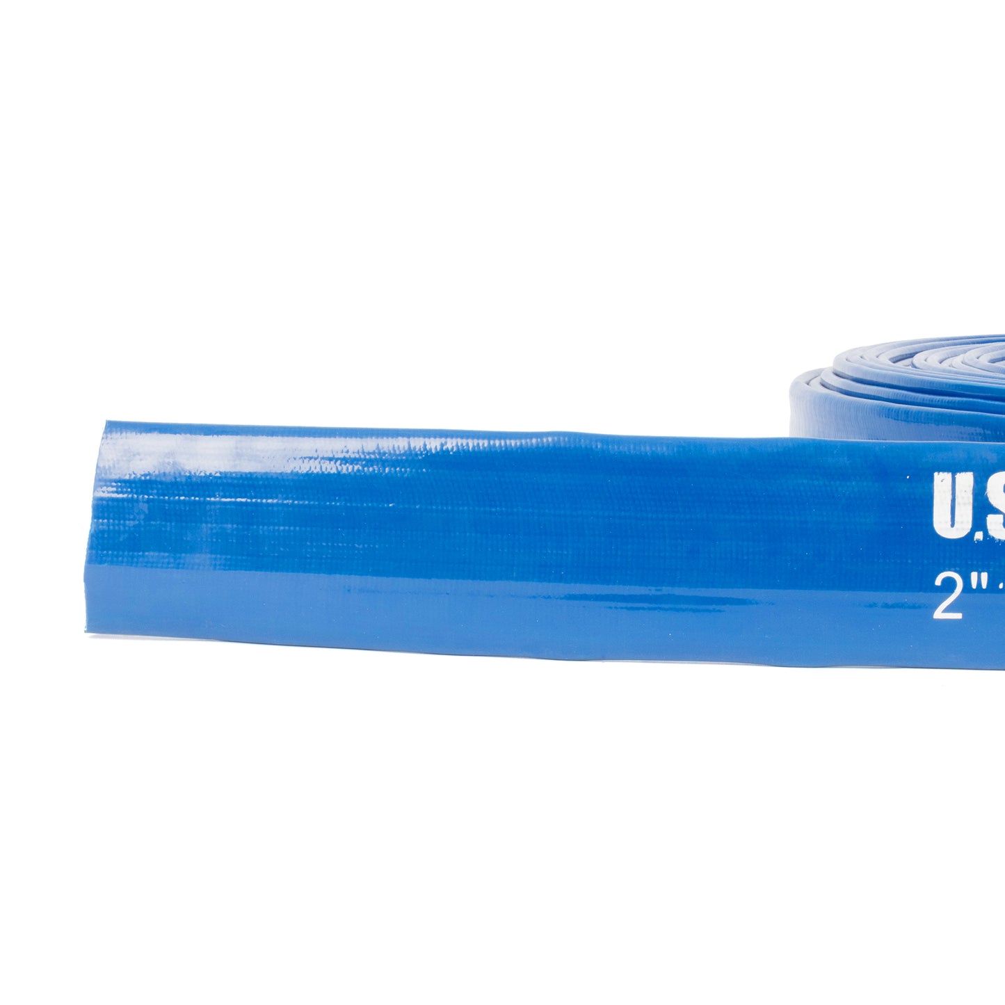 Selang PVC Pipih Bertulang 2" x 100 kaki - Dinding 2mm, 4 Penjepit Selang (Tanpa Fitting)