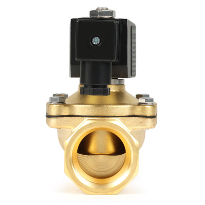 Injap Solenoid Loyang 1-1/4" - 110V/220V AC, Biasanya Tertutup, 145 PSI, VITON