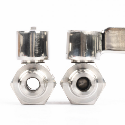 1/4" minikugleventil 304 rustfrit stål hun × han NPT gevind 2 stk.