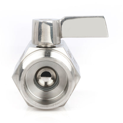 U.S. Solid 2 stk. 1/4" minikuleventil 304 rustfritt stål hunn × hann NPT gjenger