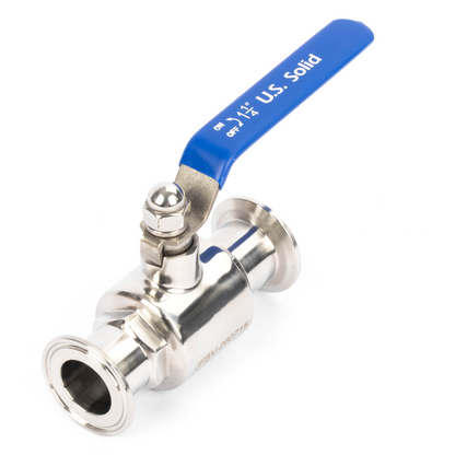 1-1/2" Tri Clamp Ball Valve 304 Stainless Steel (1-1/4" Tube OD) with 2 Silicone Gaskets