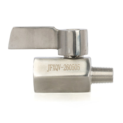 1/8" minikuleventil 304 rustfritt stål innvendig × utvendig gjenge 2 stk