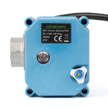 Vanne à boisseau sphérique motorisée en laiton 1/2" - Vanne à boisseau sphérique électrique 110 V CA, retour automatique, normalement fermée