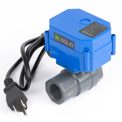 Ηλεκτροκίνητη σφαιρική βαλβίδα 3/4", 110V AC, ηλεκτρική σφαιρική βαλβίδα UPVC, αυτόματης επιστροφής, με βύσμα ΗΠΑ, κανονικά κλειστή