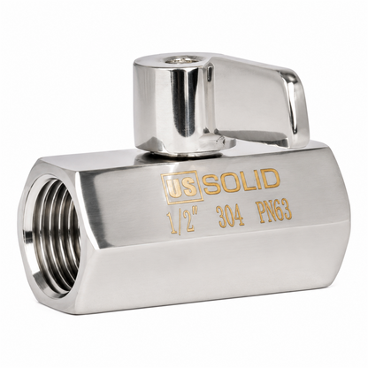 1/2" Mini Ball Valve 304 Stainless Steel Female Thread 2PCS