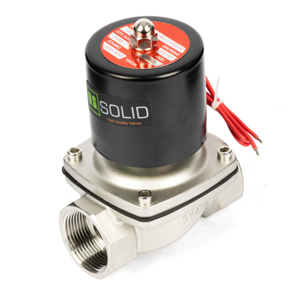 1-1/4" Stainless Steel Solenoid Valve - 24V DC Normally Closed, Viton Seal