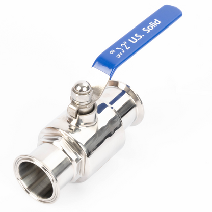 2" Tri Clamp Ball Valve 304 Stainless Steel (2" Tube OD) with 2 Silicone Gaskets