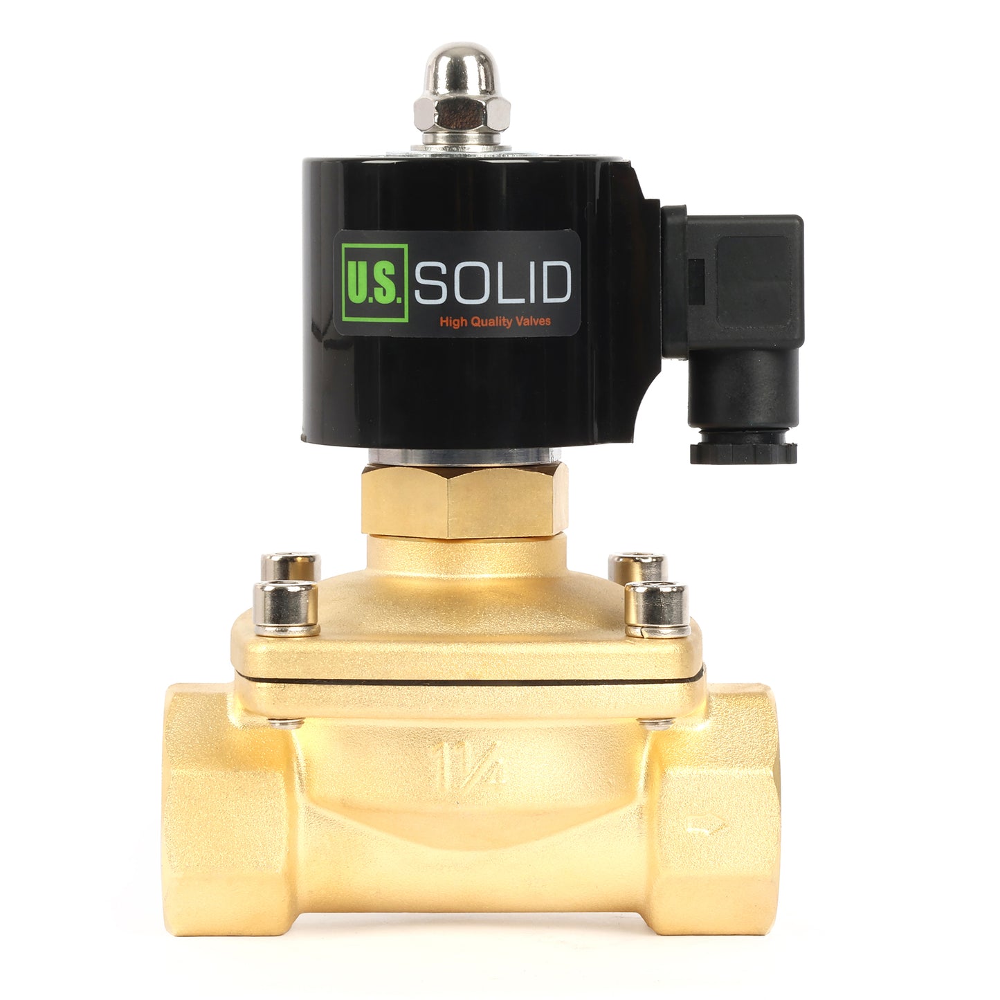 صمام الملف اللولبي الصلب الأمريكي - صمام الملف اللولبي الكهربائي النحاسي مقاس 1-1/4 بوصة 110 فولت تيار متردد، مغلق عادةً، مانع تسرب VITON