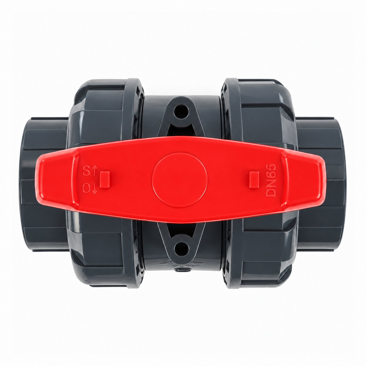 2-1/2" PVC True Union Ball Valve, Full Port, Slip Socket, Schedule 40 and 80 Compatible, 150 psi, PTFE Seat, EPDM O-Ring