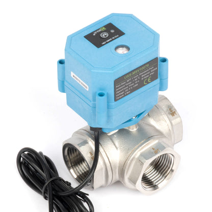 1" WiFi Älykäs moottoroitu palloventtiili, 3-tie 4-asentoinen ruostumaton teräs 304, USB-virtalähde, LED-tilanilmaisin, virtaussuunnan ikkuna, NSF-sertifioitu