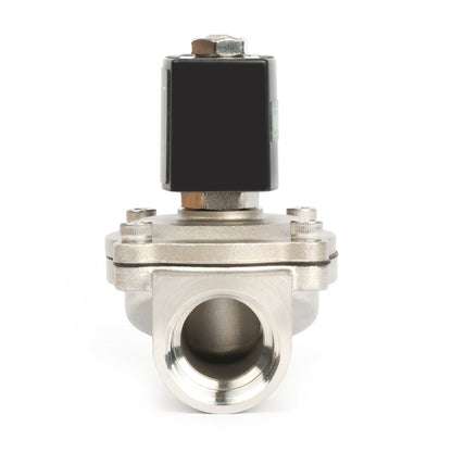 Katup Solenoid Elektrik Stainless Steel 1" - 12V DC, Normally Closed, 145 PSI, VITON