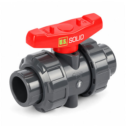 3/4" PVC True Union Ball Valve, Full Port, Slip Socket, 150 psi, Schedule 40 and 80 Compatible, PTFE Seat, EPDM O-Ring
