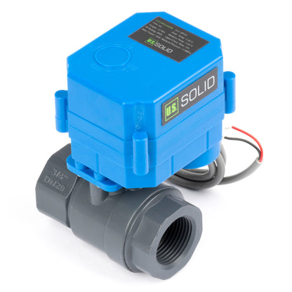 3/4” UPVC Motorized Ball Valve - 110V AC Plastic Electrical Ball Valve with Full Port, 2 Wire Auto Return, Normally Closed