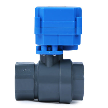 1” UPVC Motorized Ball Valve - 9-36V AC/DC Plastic Electrical Ball Valve with Full Port, 2 Wire Auto Return, Normally Closed