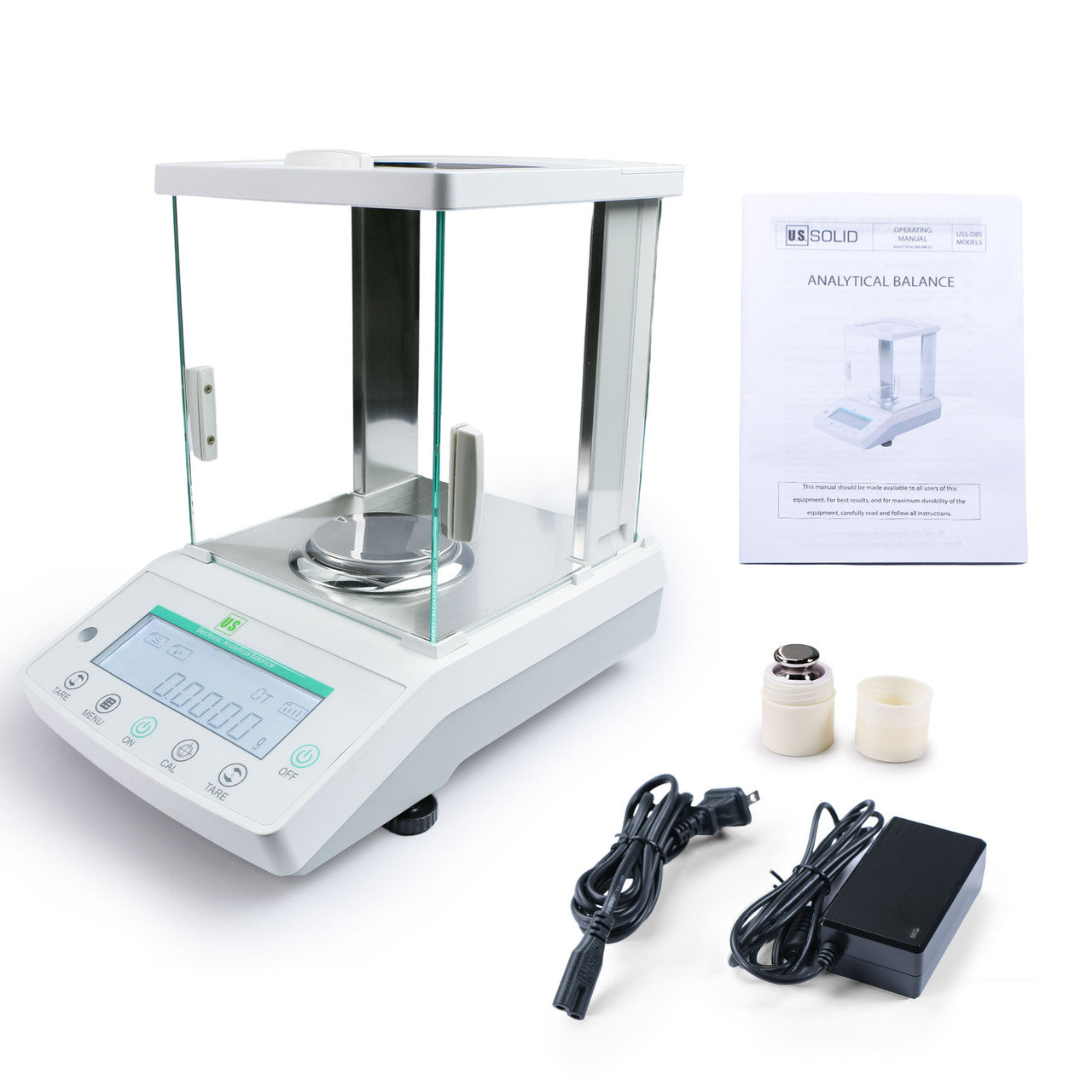 U.S. Solid 220 x 0.0001g Analytical Balance, 0.1 mg Lab Balance Digital Precision Scale - for Powder Types & Liquid